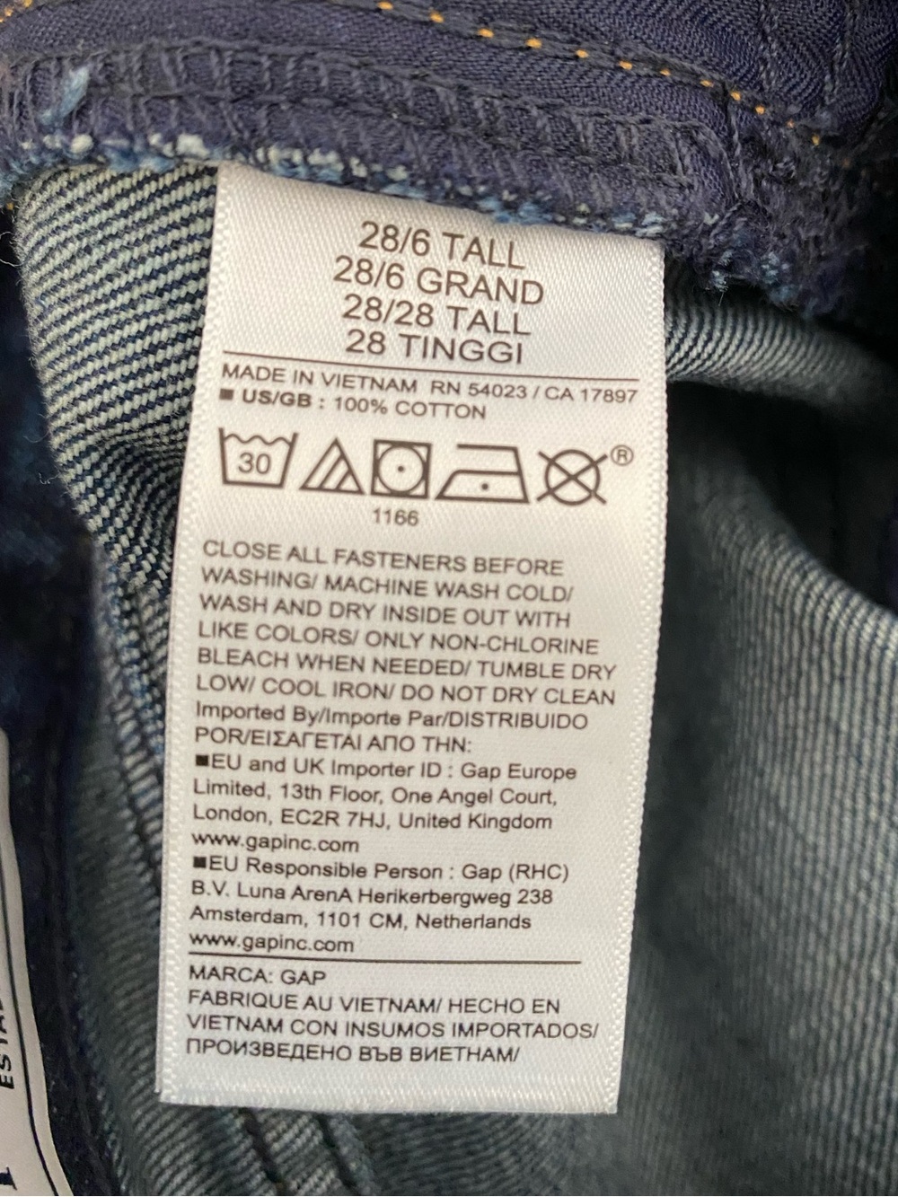 Gap High Rise Barrel Jeans in Dark Rinse 28 TALL - Picture 8 of 10